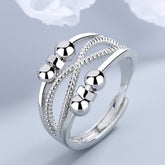 Rotatable Ring With Open Design Fashion Double-layered Hollow Line Anxiety Relief Rings For Women - Artigo Importado