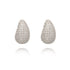 Fashion Jewelry Vintage Chunky Dome Drop Earrings For Women Glossy Stainless Steel Thick Zircon Inlaid Teardrop Earring Earrings Women - Artigo Importado