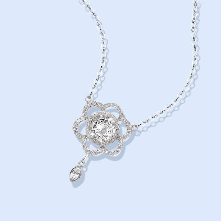 S925 Silver Fashion Design Inlaid Zirconium Diamond Necklace For Women - Artigo Importado